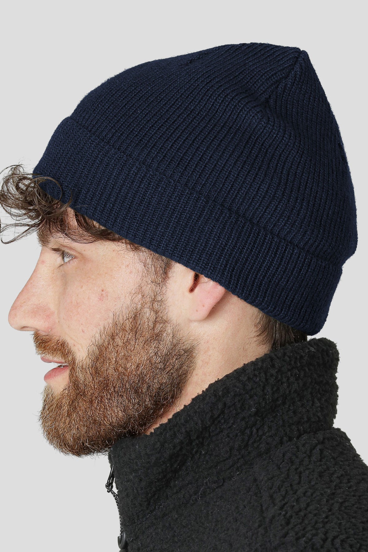 Agger Heavy Wool Knitted Beanie Navy