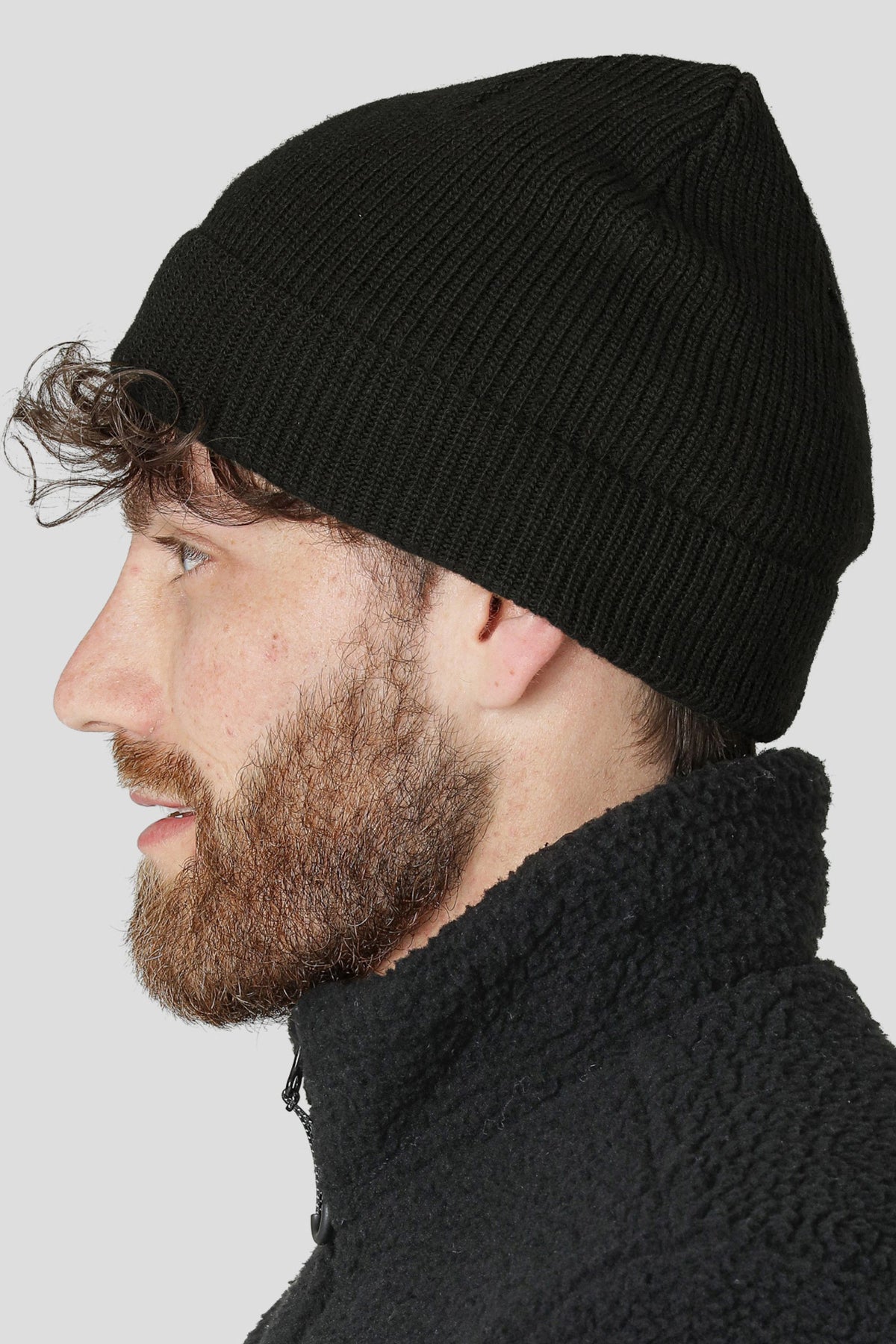 Agger Heavy Wool Knitted Beanie Black