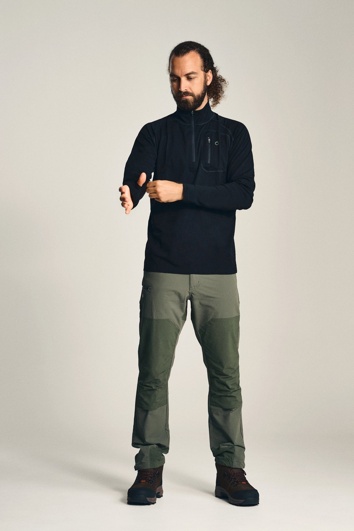 Alling Half Zip Black