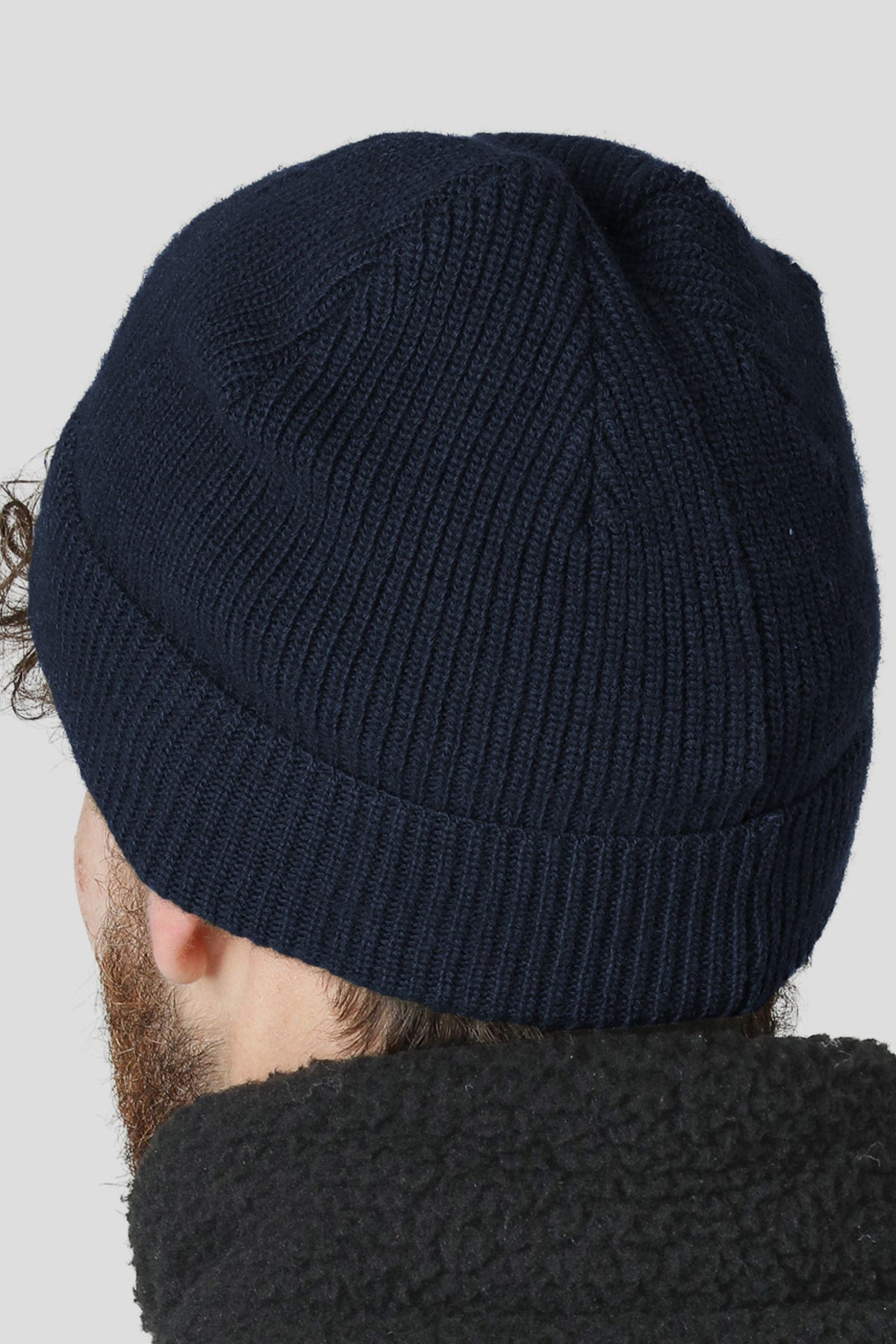 Agger Heavy Wool Knitted Beanie Navy