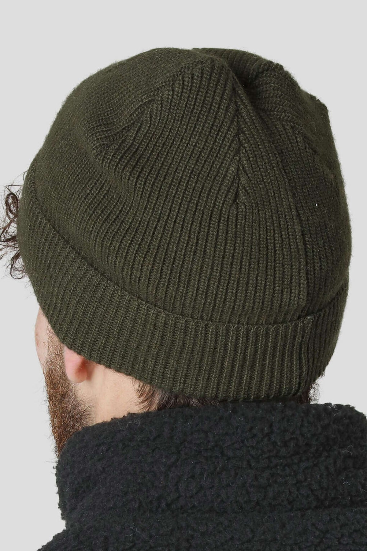 Agger Heavy Wool Knitted Beanie Green