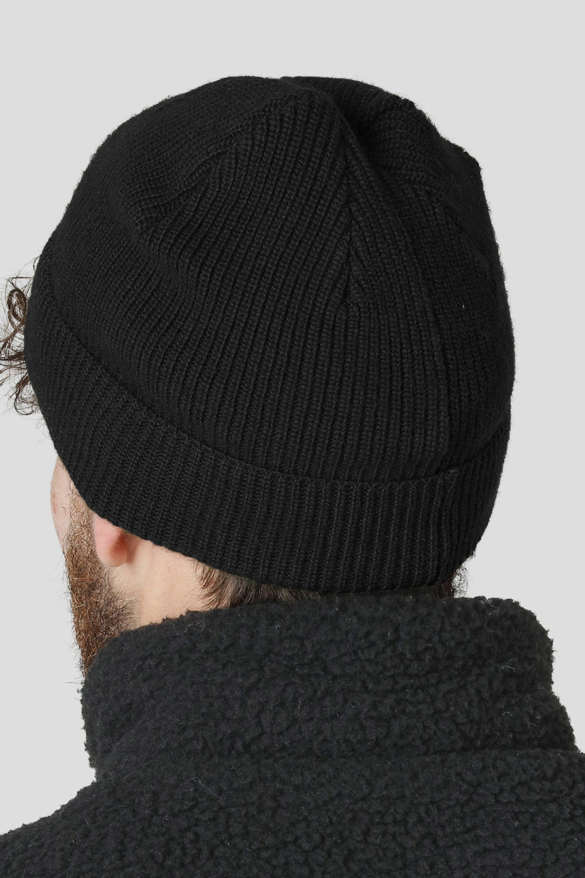 Agger Heavy Wool Knitted Beanie Black